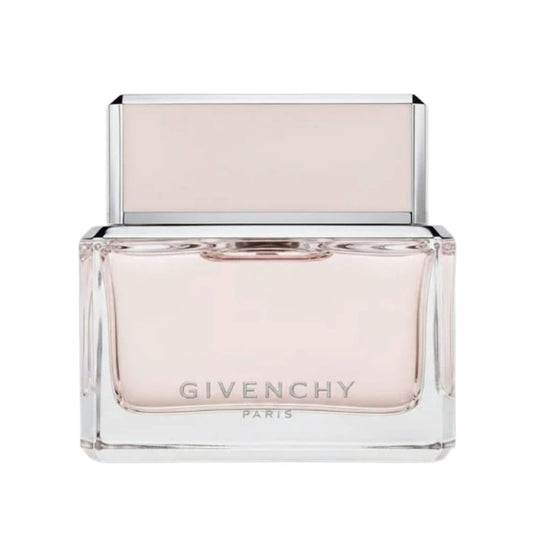 Givenchy Dahlia Noir Eau de Toilette 1.7 oz square glass bottle with pale pink juice and pink and silver cap