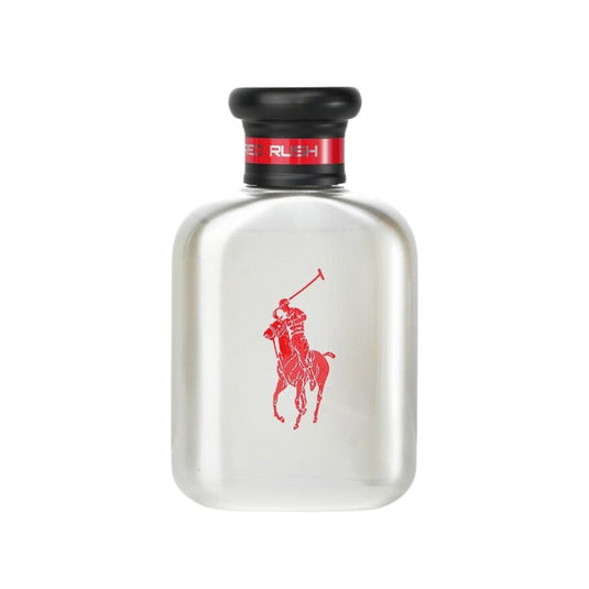Polo Red Rush Eau de Toilette by Ralph Lauren bottle on a clean white background
