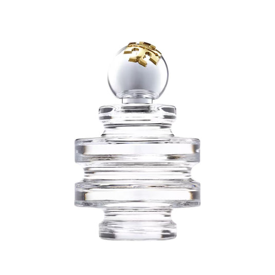 Tory Burch Sublime Eau de Parfum 3 oz clear ridged glass bottle with round cap and gold Tory Burch logo